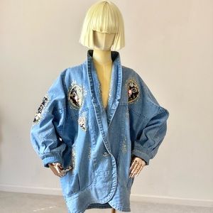 Designs Limited Vintage Demin Embroidery Jacket M